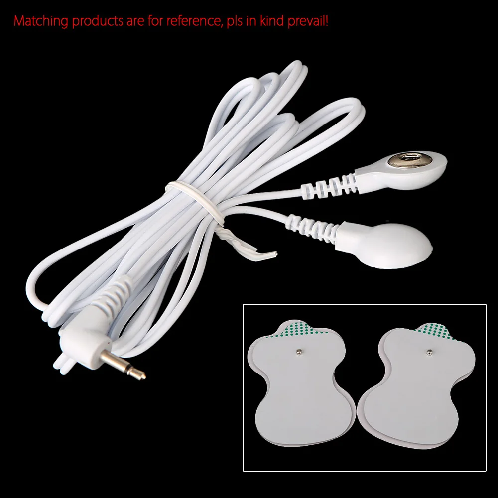 

Electrode Lead Wires Connecting Cables with 2 Buttons for Digital TENS Therapy Machine Massager 2.5mm Plug Massage & Relaxation