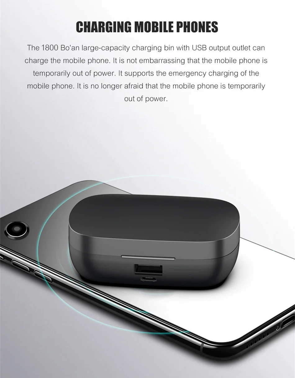 VOULAO беспроводные наушники S11 TWS Bluetooth наушники 9D стерео наушники с 1800 мАч power Bank Bluetooth V5.0 беспроводная гарнитура