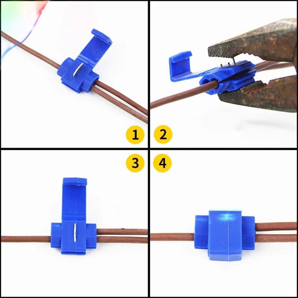 50 шт. синий 0,75-2,5 мм обжимные клеммы электрические кабельные разъемы быстрый фиксатор соединения 22-16 18-14 AWG обжимные провода