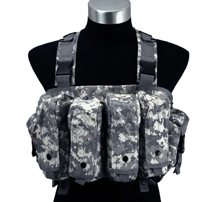 Military Tactical AK 47 Vest Multi pocket Large Capacity Magazine AK Rig Carrier Combat Vest