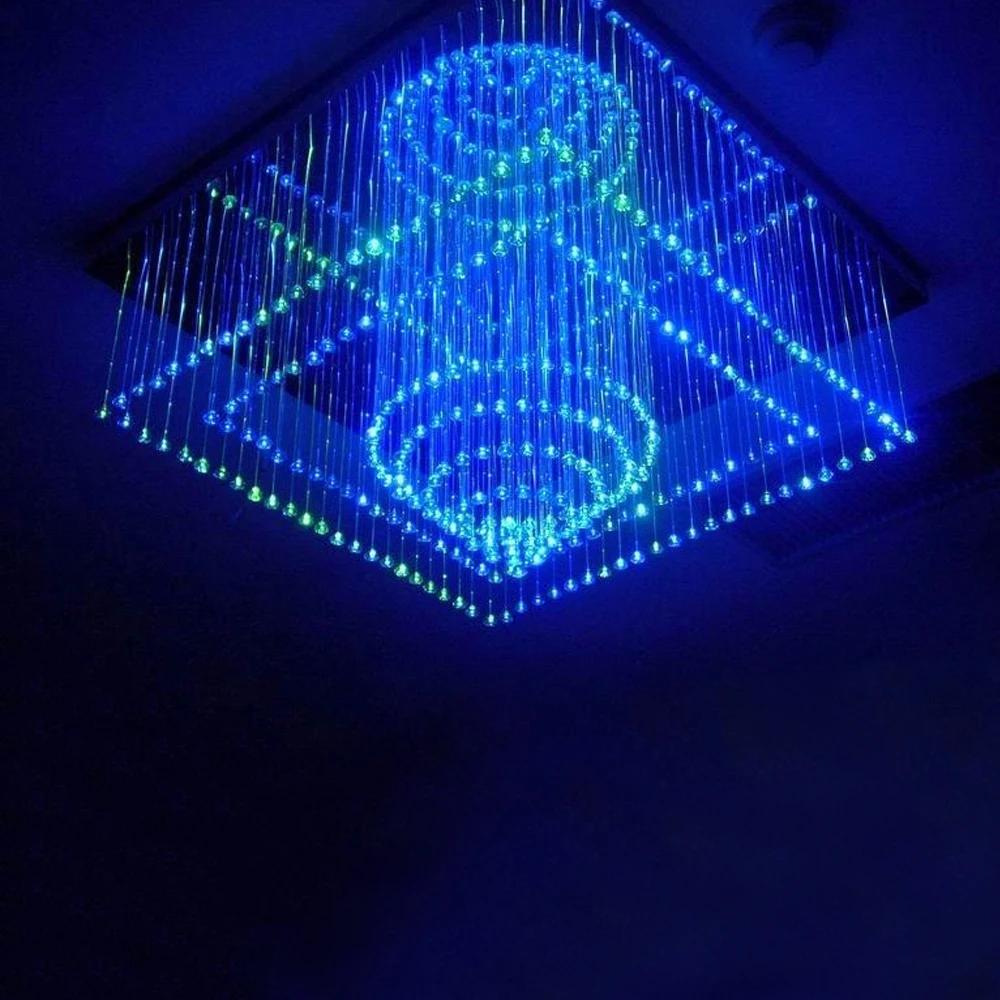 NEW Modern Crystal Fiber Optic Light Chandelier Pendant Lighting