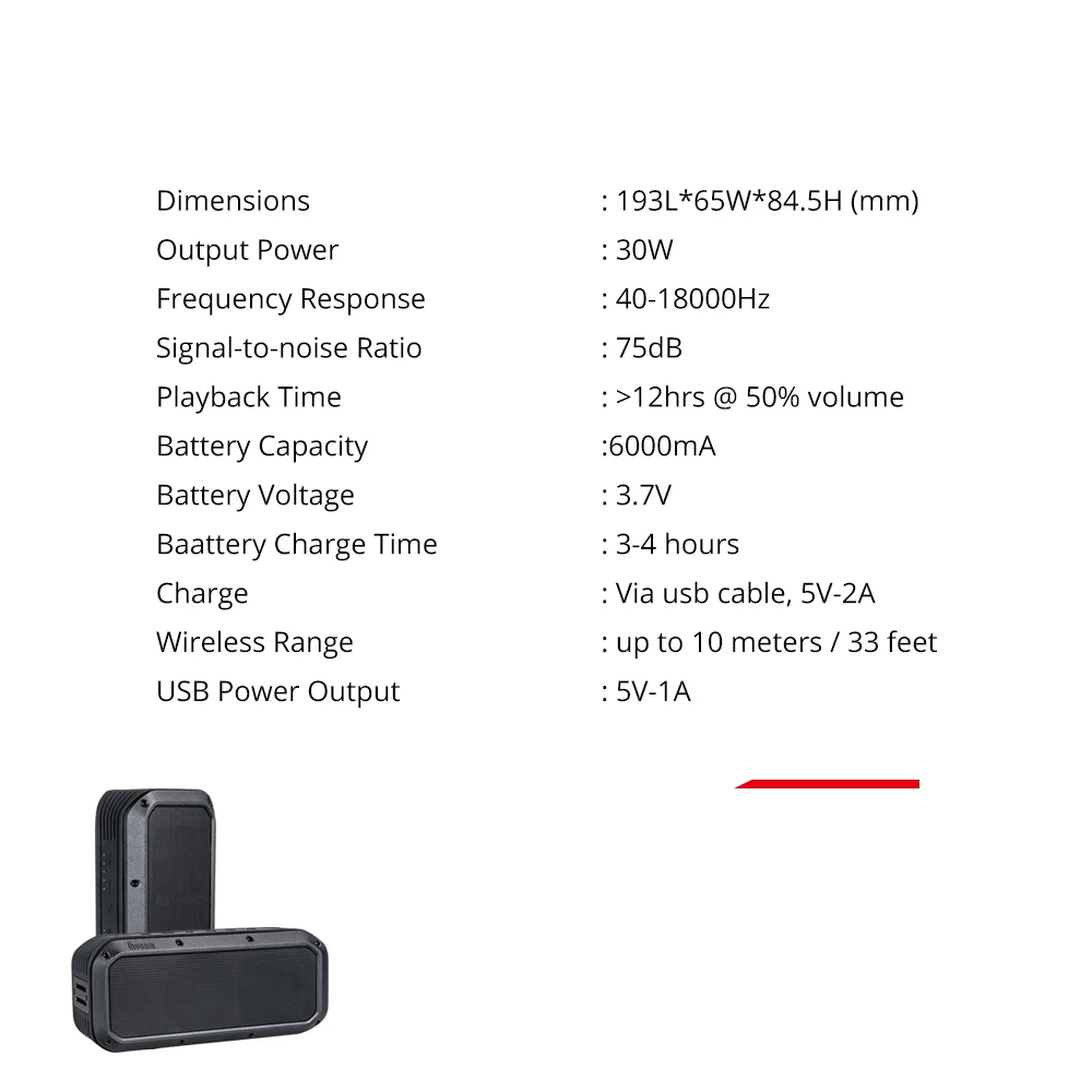 Divoom Voombox мощная Беспроводная колонка портативная Bluetooth Колонка TWS 30 Вт тяжелый бас NFC 10 м с 6000 мАч и водонепроницаемостью IPX5