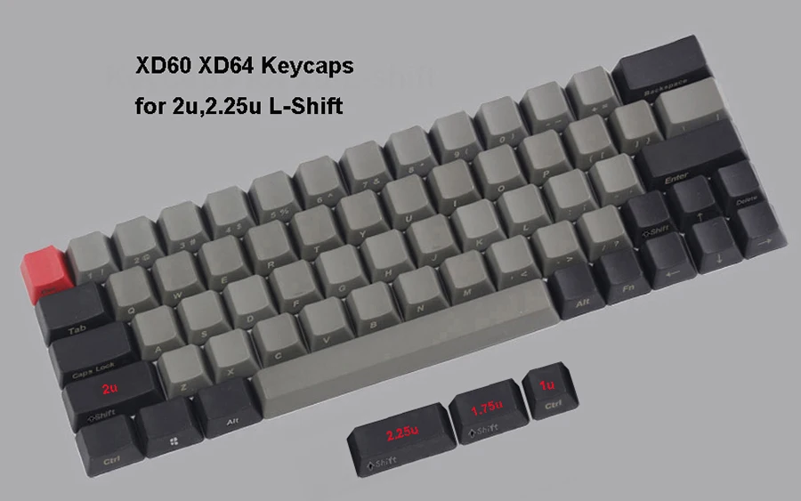 NPKC PBT колпачки для XD60 XD64 DZ60 GK64 подходят с Cherry MX переключатели механических клавиатуры - Цвет: Black-Dark Gray