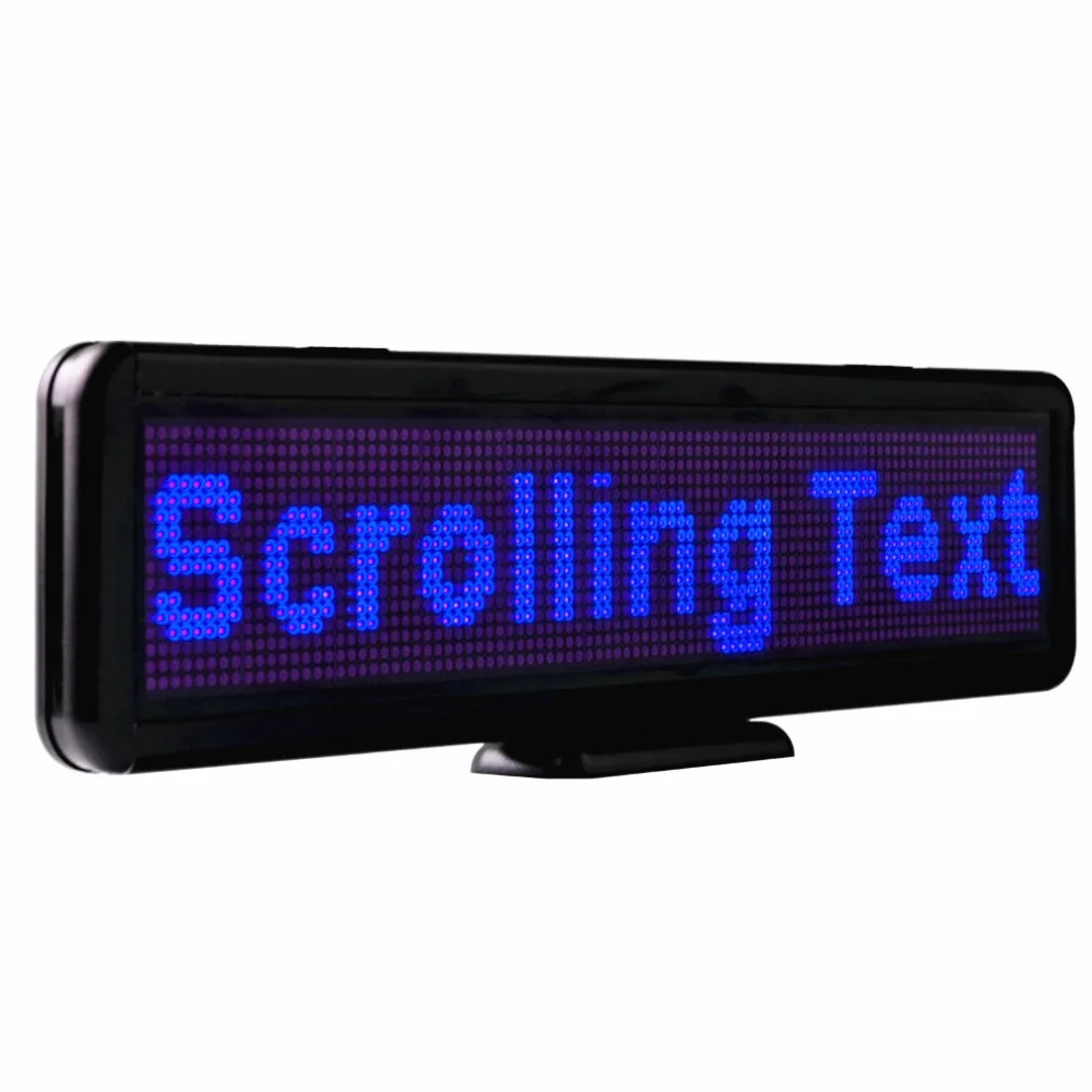 

AC110V 220V Car DC9 - 30v Bule Store Advertising LED Scrolling Display Board Programmable Built-in battery support any languages