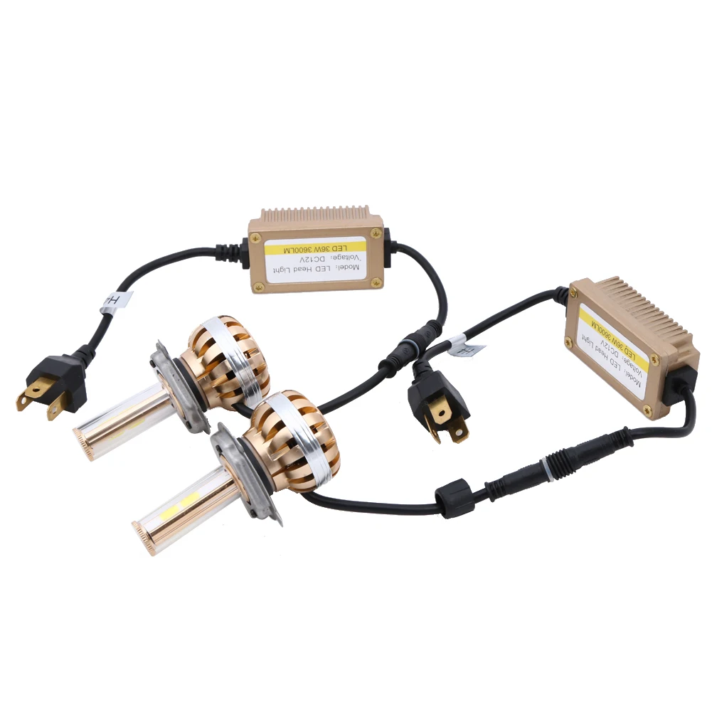 

2Pcs/Lot H4 36W LED Car Headlight COB Auto Car Front Light Bulb Daytime Running Light Fog/Parking Lights 6000K White car-styling