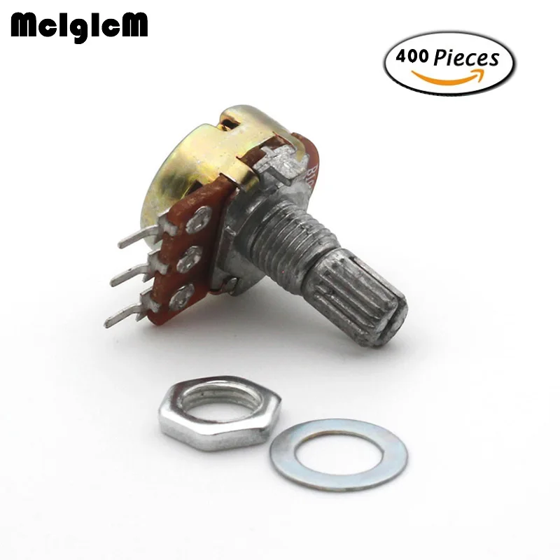 400pcs WH148 Linear Potentiometer 15mm Shaft With Nuts And Washers 3pin