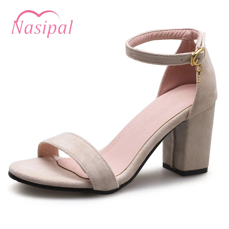 

Nasipal Summer Gladiator Shoes Thick Heels Open Toe Women's Shoes Chunky Heel Casual Ladies Sandalias Zapatos Mujer Size 43 C330