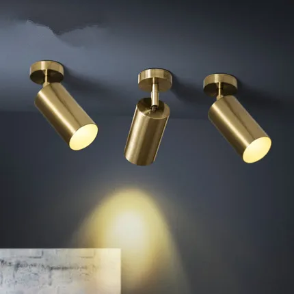 

modern led smallpox guide rail track pendant light clothing store background golden lamp type