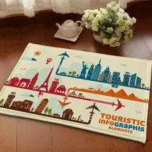 45X135 см Европейский/американский Столичный город sence ковер с абстрактным рисунком коврик напечатанный нескользящий коврик украшение для дома