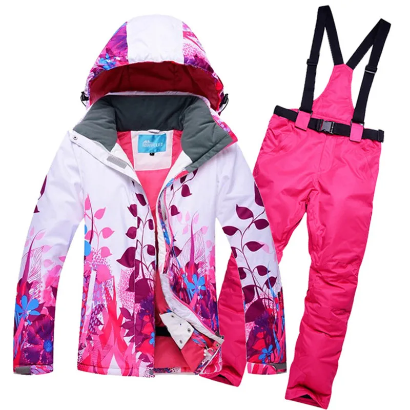 Winte 10K куртки женские Сноубординг зимняя спортивная одежда лыжные комплекты водонепроницаемый thick-30degree супер теплый костюм куртки+ брюки