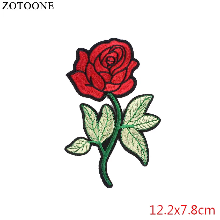 Zotone патч для одежды 1 шт. большой красный цветок розы вышитый Сделай Сам Железный