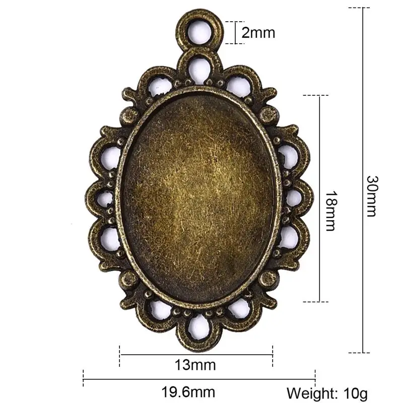 5 шт./лот Цинковый Сплав Кулон Кабошон Установка 10x14 мм плоское овальное гнездо для камня ожерелье под античную бронзу драгоценный камень база ювелирных изделий Компоненты - Цвет: No.22