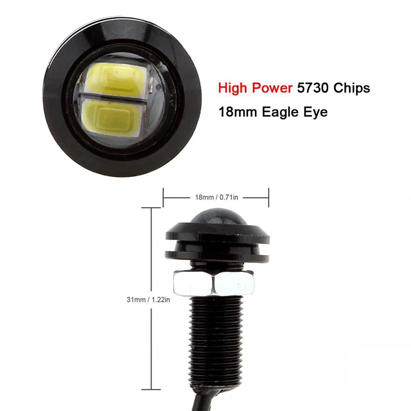 10 шт. Eagle Eye светодиодный 5730 SMD автомобильный противотуманный фонарь заднего хода задний фонарь белый