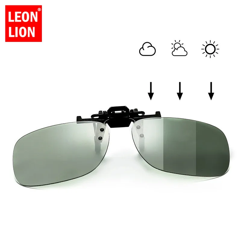 

LeonLion 2018 New Color-Changing Sunglasses Clips Women Polarized Retro Rectangle Glasses Driving Lunette De Soleil Femme