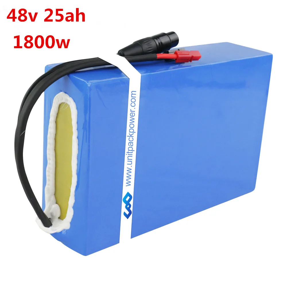 Discount DIY 1500w 1800W E scooter battery pack 48V 25Ah Electric bike lithium Battery with 50A BMS 5A fast charger 0