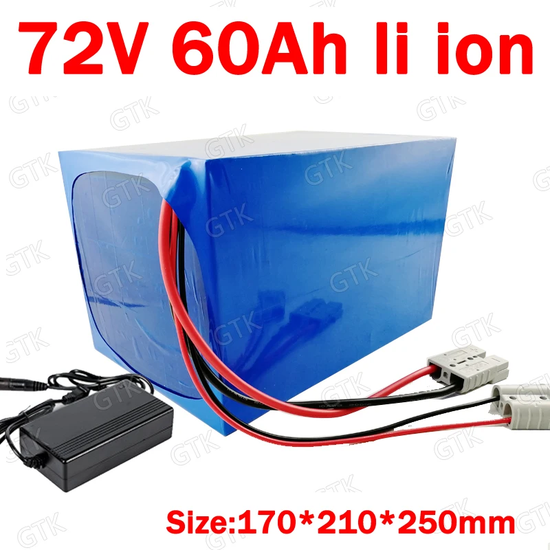 GTK высокой емкости 72 v 60Ah Li-ion BMS 74 V литий-ионный для 5000 w скутер велосипедный аккумулятор трехколесный велосипед дом+ 10А зарядное устройство