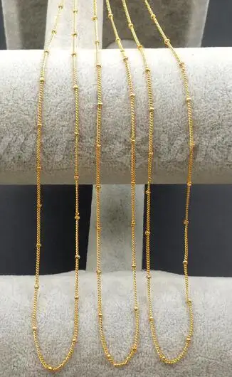 WT-N1062,, цепочка с застежкой, ожерелье с буквами о-образной формы, цепочка с бусинами, позолоченное ожерелье, подарочное ювелирное изделие для женщин - Окраска металла: 14 inches