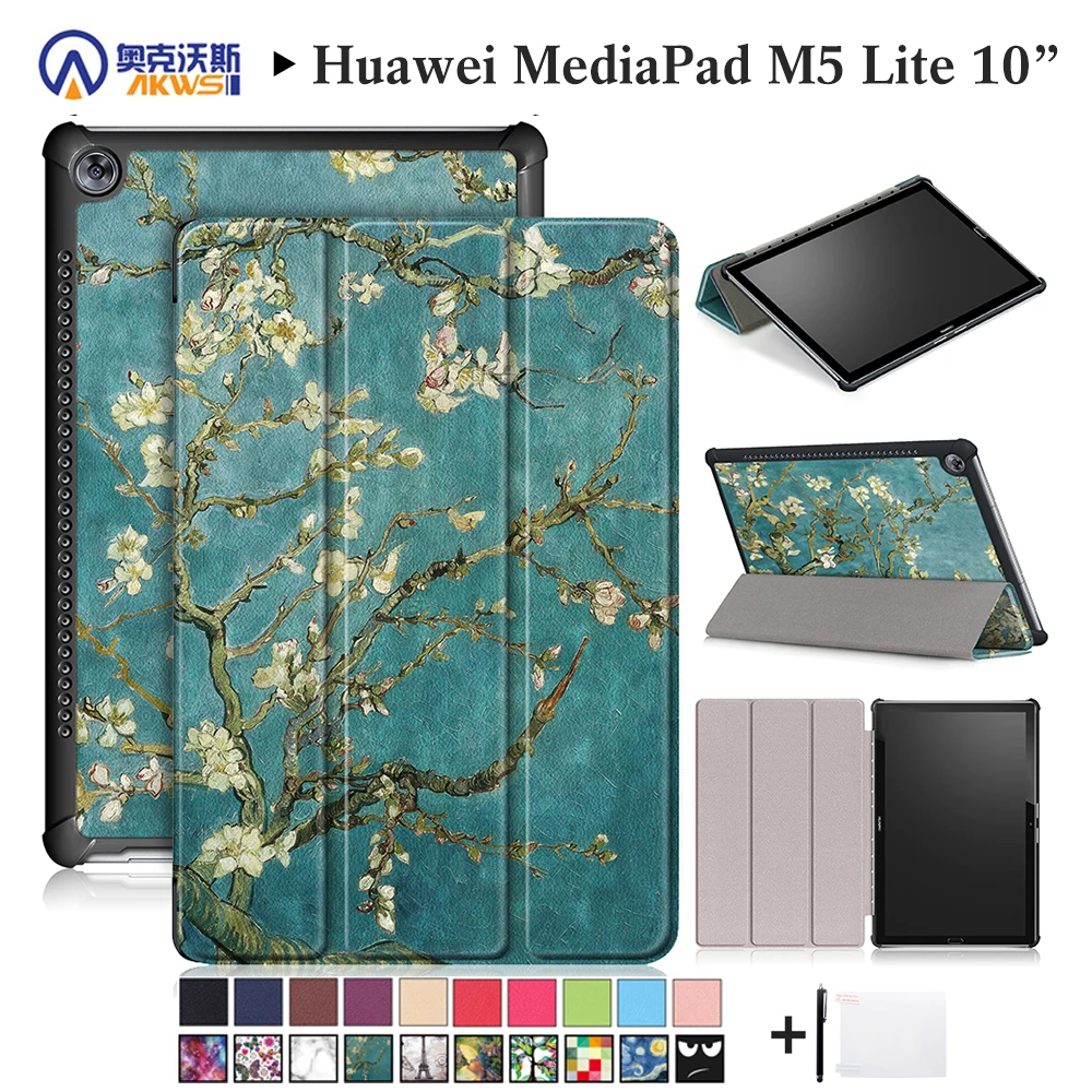 Ходунки Магнитный чехол для huawei MediaPad M5 Lite 10,1 BAH2-L09/W19 DL-AL09 умный планшет из искусственной кожи чехол+ подарок