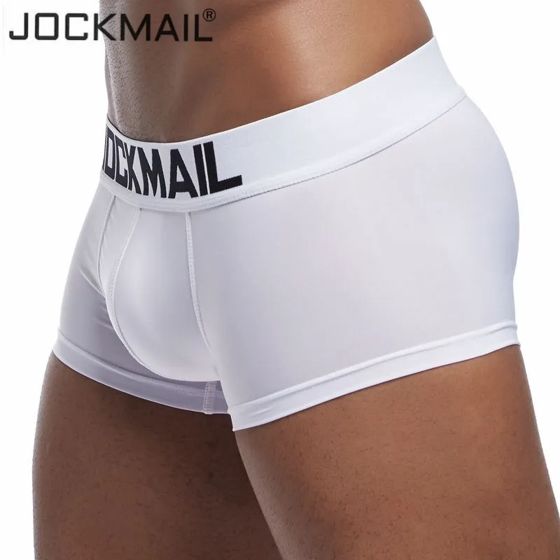 JOCKMAIL, дышащие, крутые трусы-боксеры из льда, шелковое Мужское нижнее белье, сексуальное, cueca, боксеры, U выпуклый, с мешочком для пениса, мужское нижнее белье, боксеры, calzoncillos