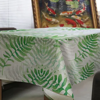 

Tablecloth Creative simple green plant leaves Decorate house restaurant wedding decorations Picnic mat on the table round table