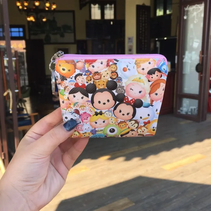 Disney Минни Мышь портативный косметические Косметика сумка многоцелевой хранения монет мультфильм кошелек PU кулон бумажник карты сумки - Цвет: Королевский синий