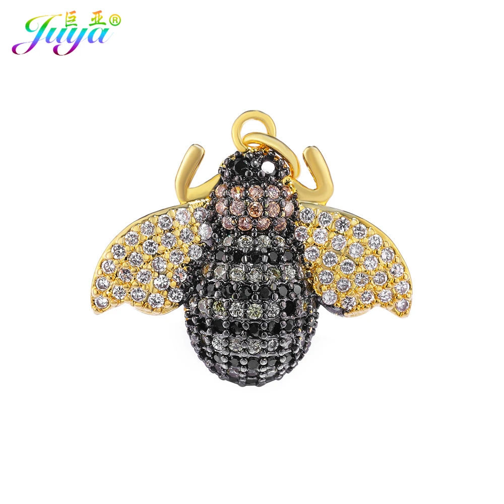 

AAA Cubic Zirconia Jewelry Gold Bee Suspension Charm Pendants Accessories For Women Gratuation Teachers' Day Gift Jewelry Making