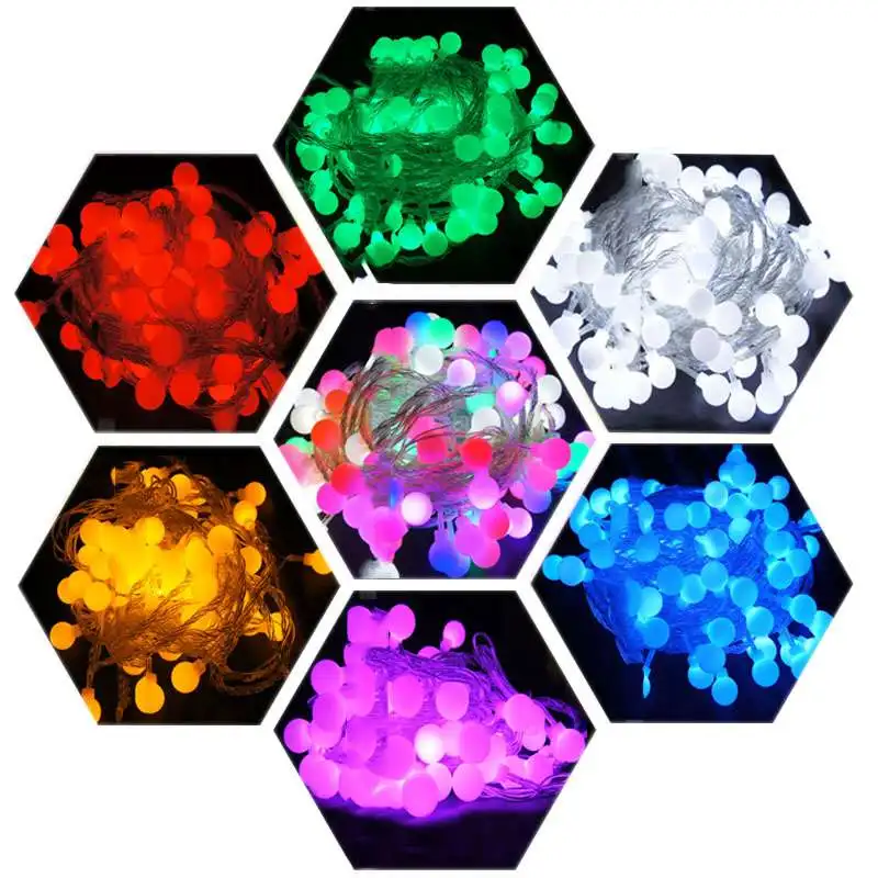 IKVVT 1M/ 2M/3M/4M/5M/10M Fairy Christmas Lights Ball Battery LED String Lights For Holiday Wedding Party Home Decration Outdoor IKVVT 1M/ 2M/3M/4M/5M/10M Fairy Christmas Lights Ball Battery LED String Lights For Holiday Wedding Party Home Decration Outdoor
