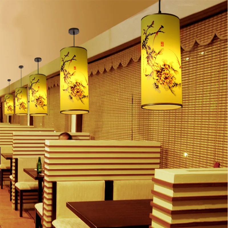 Винтажные китайские E27 люстры античные круглые квадратные овчины лампы Креативный домашний декор ресторан лампы-фонари