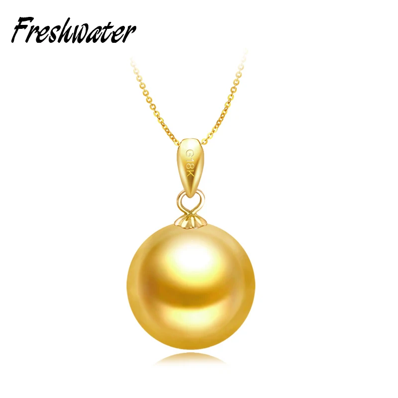 

100% real 18k pendant with natural South sea pearl,women luxury pearl pendant anniversary gift