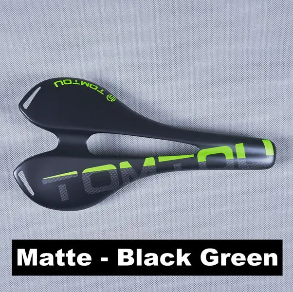 TOMTOU сверхлегкий полный 3 к карбоновое велосипедное седло Матовый Черный Горный шоссейный велосипед переднее сиденье коврик овальные рельсы MTB части - Цвет: Зеленый
