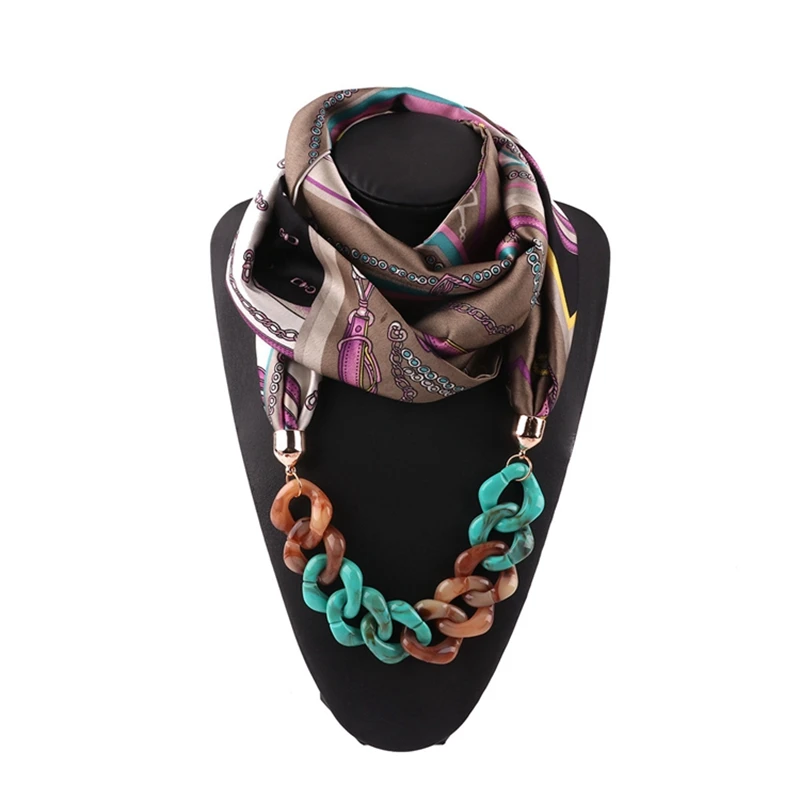 LARRIVED мульти-стиль декоративное ювелирное ожерелье Yakeli бисер кулон шарф этнический атласный шарф