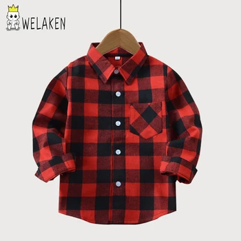 

weLaken Boy Plaid Shirts 2019 New Children's Clothing Spring Autumn Outwear Baby Tops Kids Cotton Casual Shirts