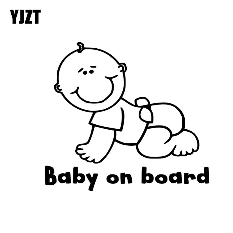 YJZT 14CM*12.8CM Baby On Board Sticker Car Decals Vinyl Funny Sign Black/Silver C10-00716 | Автомобили и мотоциклы