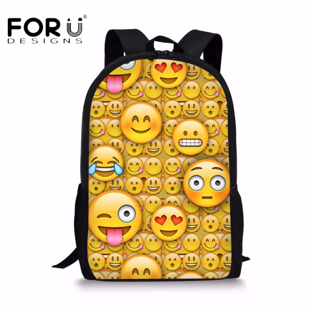 EMOJI 16" Large School Backpack Book Bag School bag Happy Faces Unisex