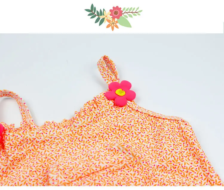 Funfeliz/цельный купальник для девочек от 2 до 8 лет, одежда для купания для маленьких девочек, милый цветочный принт, леопардовый бикини, детский купальный костюм