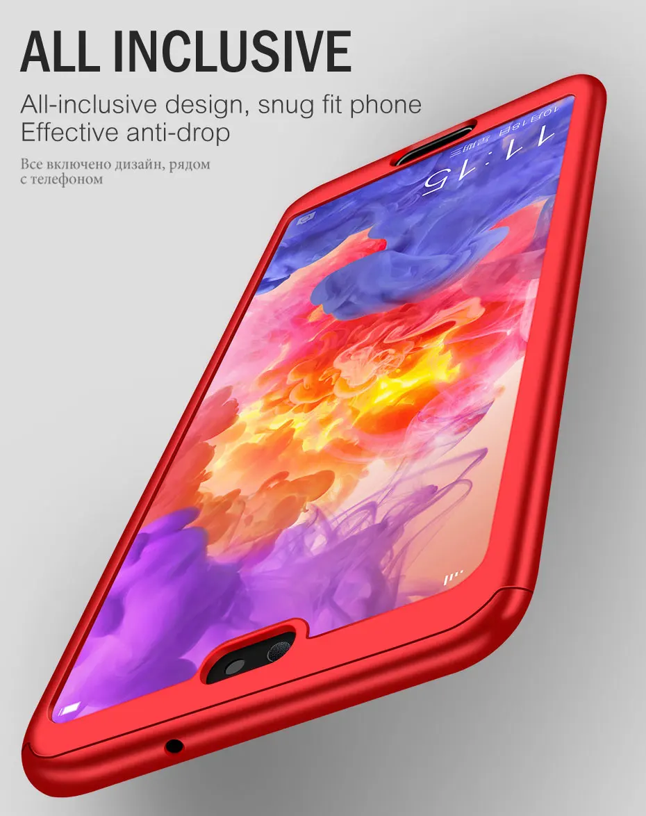 MOUSEMI Hard Case For Huawei P20 Lite Back Cover 360 Full Body With Tempered Glass On For Huawei P20 Lite P10 Lite P10 Plus Case (2)