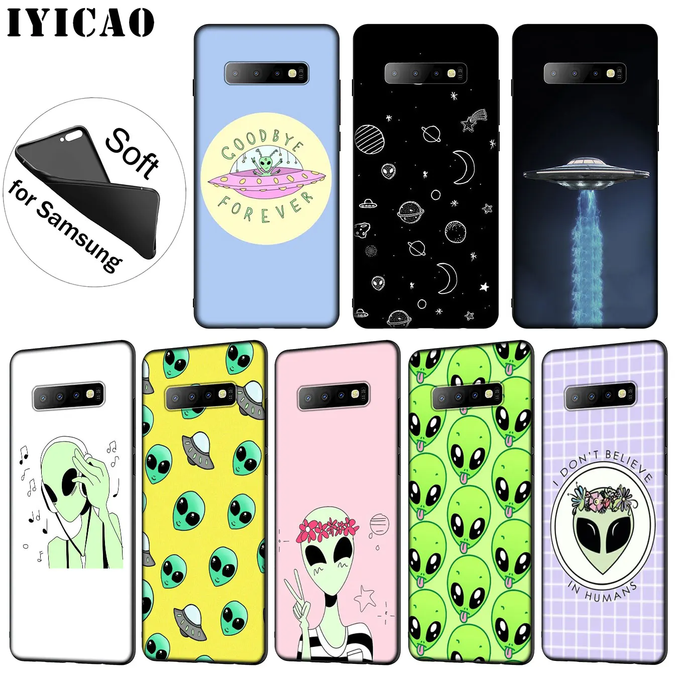 IYICAO милый Alien UFO Kawaii мягкий силиконовый чехол для телефона Samsung Galaxy S20 Ultra S10 Lite S9 S8