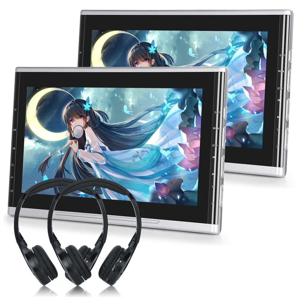 Новый 2 шт./лот 10 1 дюймов Автомобильный подголовник dvd-плеер TFT HD экран HDMI 1024*600