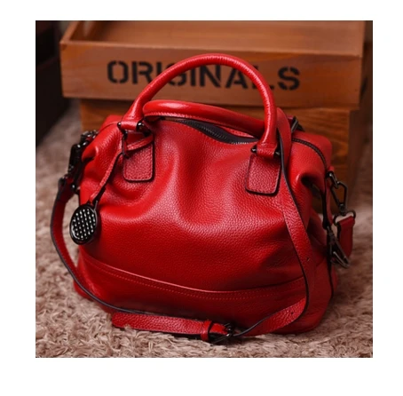 

Caker 2017 Fashion Women Genuine Cow Leather Shoulder Bags Lady Black Red High Quality Big Totes Bags Female Messenger Bags