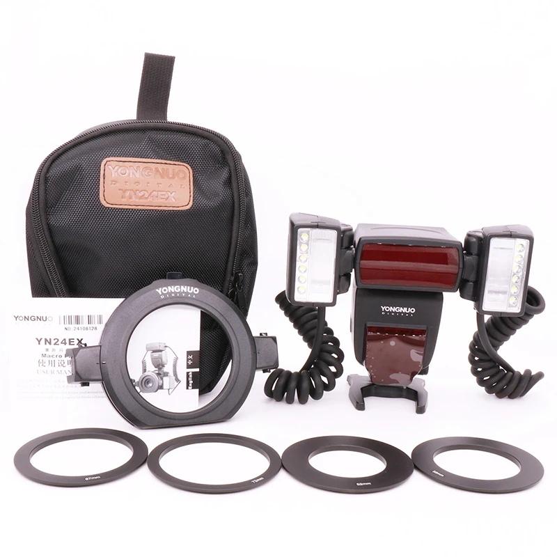 Вспышка Yongnuo YN24EX E TTL для макросъемки камер Canon EOS 1Dx 5D3 6D 7D 70D 80D с 2 головками вспышки