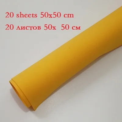 Foamiran пенная бумага 20 листов 50x50 см цветная EVA крафт бумага 1 мм Материалы DIY Spong бумага s школьное украшение для детей - Цвет: 20