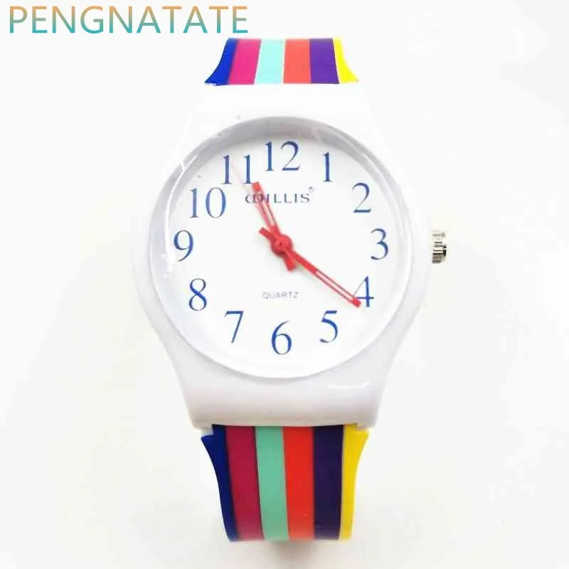 

Willis Colored ribbon New Design Fashion Watch Women Dress waterproof Quartz ladies Silicone clock WristWatches Relogio Feminino
