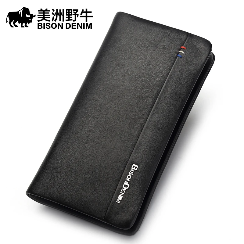 

Brand BISON DENIM Men Leather Genuine Business Large Capacity Clutch Bag Handbag Men's Purse Top Cowhide Wallet Free Shipping