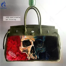 Высококачественные военные зеленые мужские сумки через плечо сумка через плечо художественная граффити ручной работы череп текстильная сумка сумочка