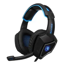 SADES Spirit Wolf USB 7,1 объемная звуковая Проводная игровая гарнитура наушники с микрофоном светодиодные фонари для портативных ПК игры(синий