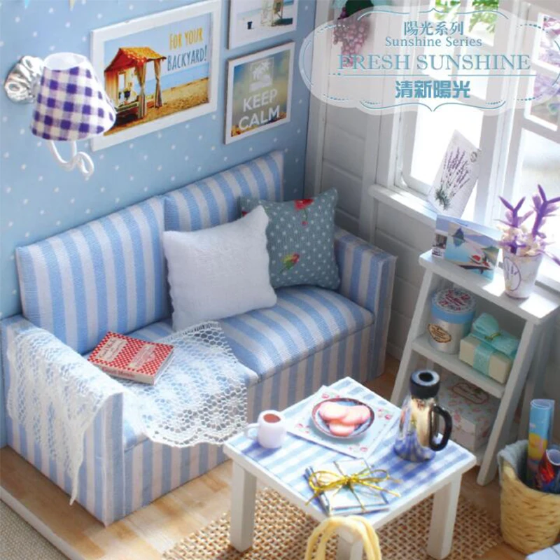 YunNaSi DIY деревянный миниатюрный кукольный домик casinha de boneca Miniatura модель пазла