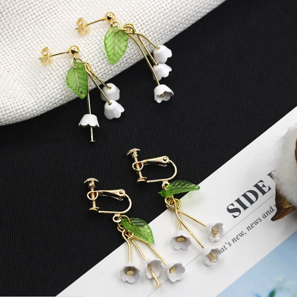 

1 pair Fresh Flower Japan Korean Charm Orchid Earring Ear Stud Ear Clips Without Ear Holes For Women Jewelry
