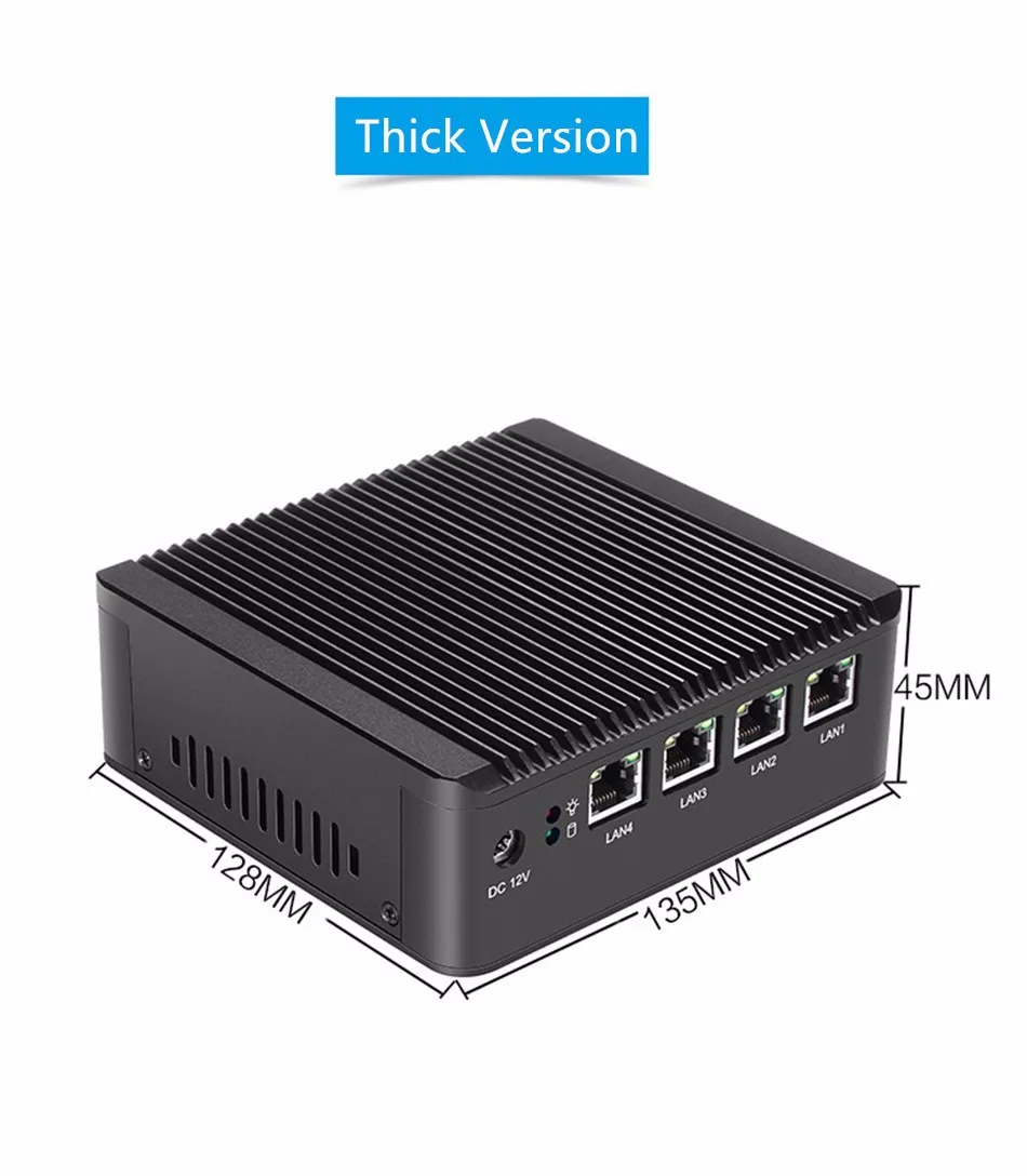 Процессор EGlobal fanless Pfsense, мини-ПК J1900 4 ядра 4* Intel WG82583 Gigabit NIC брандмауэр Многофункциональный сетевой маршрутизатор