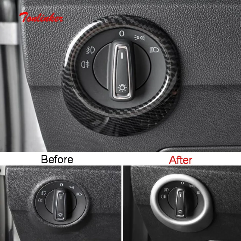 Tonlinker Interior Headlight Switch button Cover sticker for Volkswagen T-ROC 2018-19 Car styling 1 PCS ABS/Metal | Автомобили и