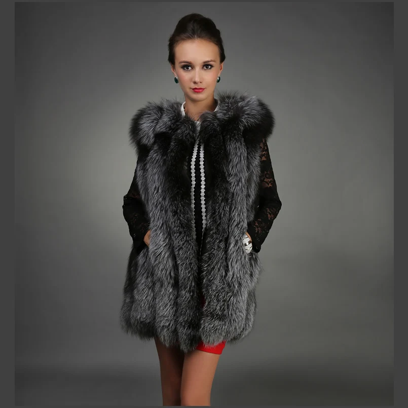 LIYAFUR 80 см женский 100% настоящий полный кожаный жилет из искусственного Меха